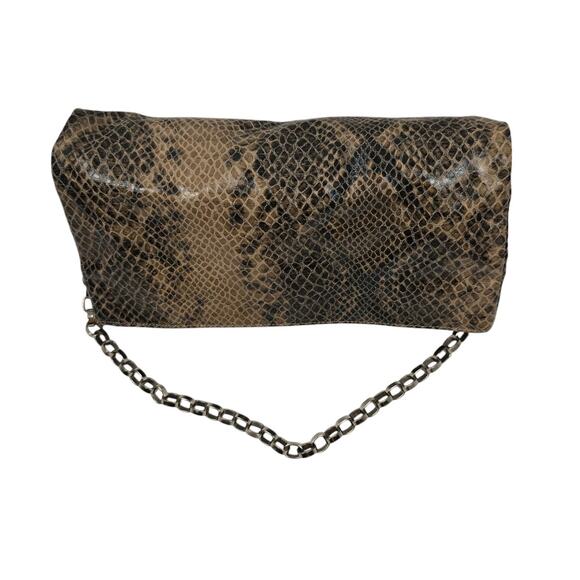 Alfani Python Snakeskin Shoulder Bag Chain Link Strap - Picture 9 of 9